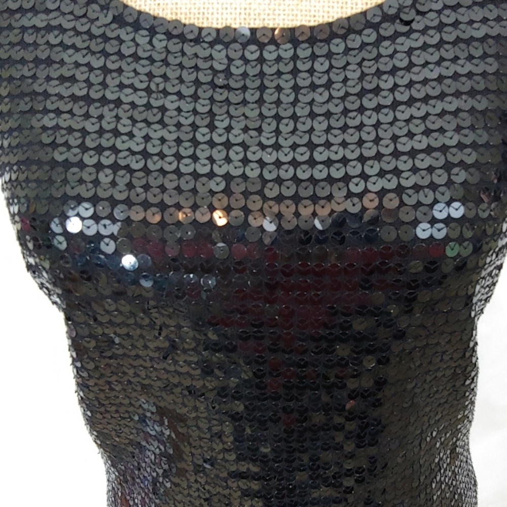 Casual Corner Black Sequin Tank Top Size Medium - Picture 2 of 4